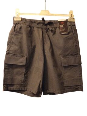 Levi's Premium Surplus Cargo Shorts Men's 28 Army Green Pull On Linen Blend NWT